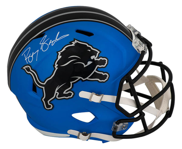 Barry Sanders Signed Lions 2024 Alt Blue Riddell F/S Replica Helmet - (SS COA)