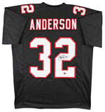 Jamal Anderson Authentic Signed Black Pro Style Jersey Autographed BAS Witnessed