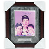 Ted Williams, Joe DiMaggio & Stan Musial Signed Autographed Photo Framed JSA