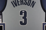 ALLEN IVERSON (Hoyas grey SKYLINE) Signed Autographed Framed Jersey JSA