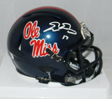 EVAN ENGRAM SIGNED AUTOGRAPHED MISSISSIPPI OLE MISS REBELS SPEED MINI HELMET JSA