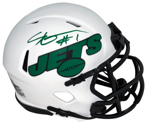 AHMAD SAUCE GARDNER AUTOGRAPHED NEW YORK JETS LUNAR SPEED MINI HELMET BECKETT