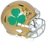 Jeremiah Owusu-Koramoah Signed Notre Dame F/S Shamrock Helmet BAS 32529