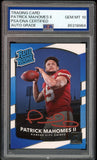 2017 Donruss Rated Rookie Patrick Mahomes RC Red Ink PSA/DNA Auto GEM MINT 10