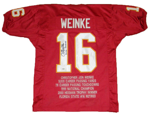 CHRIS WEINKE AUTOGRAPHED SIGNED FLORIDA STATE SEMINOLES #16 STAT JERSEY GTSM