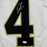 Framed Autographed/Signed Derek Carr 35x39 New Orleans White Jersey JSA COA