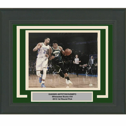 FRAMED Autographed/Signed GIANNIS ANTETOKOUNMPO Bucks 16x20 Photo JSA COA Auto