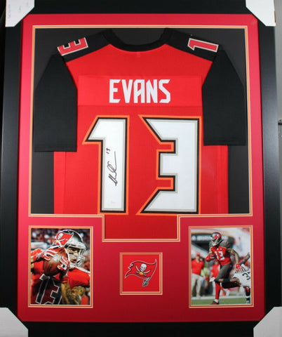 MIKE EVANS (Buccaneers red TOWER) Signed Autographed Framed Jersey JSA