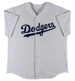 Dodgers Magic Johnson Signed White Majestic Cool Base Jersey BAS Witnessed