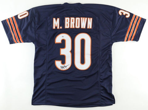 Mike Brown Signed Chicago Bears Jersey (PSA) 2000 2nd Round NFL Pk / Nebraska