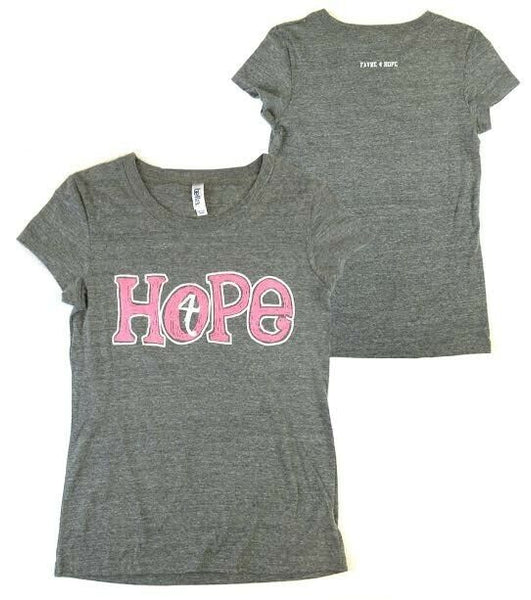 Official Favre 4 Hope Grey Ladies T-Shirt With Pink "Hope"