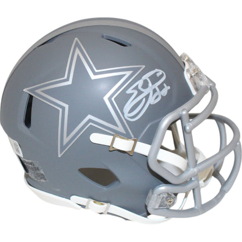 Emmitt Smith Autographed/Signed Dallas Cowboys Slate Mini Helmet Beckett 48118