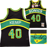 SONICS SHAWN KEMP AUTOGRAPHED BLACK AUTH MITCHELL & NESS JERSEY L MCS 203432