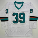 Autographed/Signed Logan Couture San Jose White Hockey Jersey JSA COA