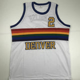 Autographed/Signed ALEX ENGLISH Denver White Basketball Jersey PSA/DNA COA Auto