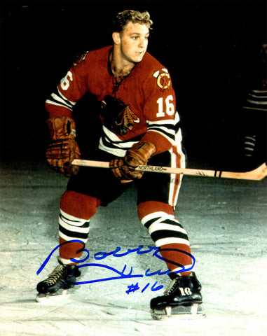 BOBBY HULL Signed Chicago Blackhawks Color Stance 8x10 Photo - SCHWARTZ