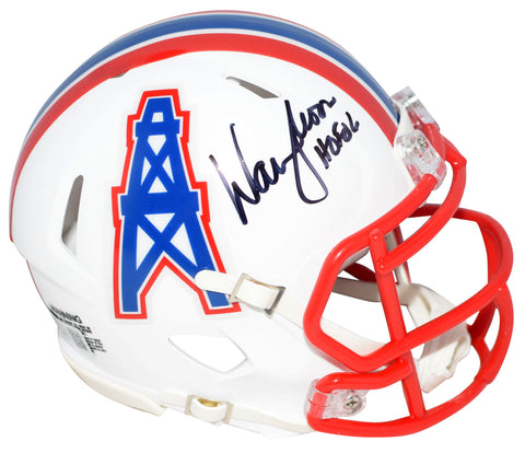 WARREN MOON AUTOGRAPHED HOUSTON OILERS SPEED MINI HELMET BECKETT