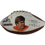 John Elway Autographed Denver Broncos Super Mini Football Beckett 44320