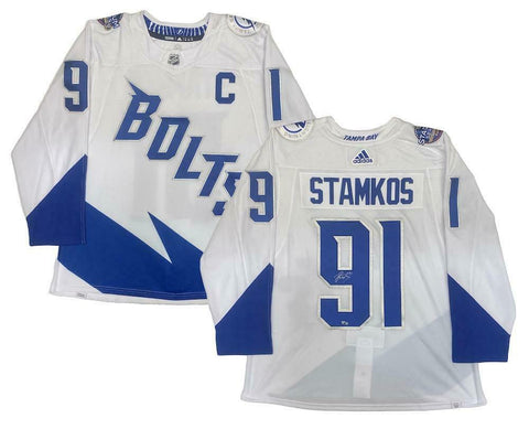 STEVEN STAMKOS Autographed Lightning 2022 Stadium Series Adidas Jersey FANATICS