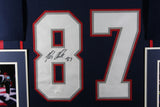 ROB GRONKOWSKI (Patriots blue SKYLINE) Signed Autographed Framed Jersey JSA