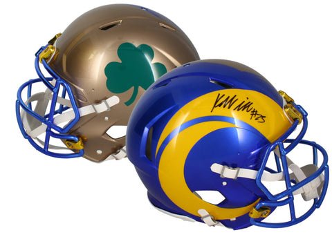 Kyren Williams Autographed Rams / Irish Ripped Authentic Speed Helmet Beckett