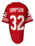 OJ Simpson San Francisco Signed Red Football Jersey JSA WA221962