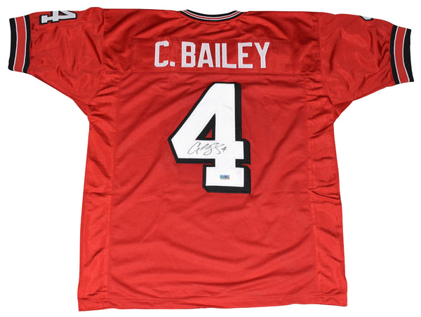 CHAMP BAILEY AUTOGRAPHED GEORGIA BULLDOGS #4 RED JERSEY COA