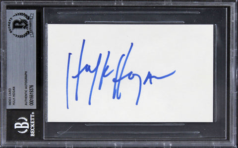 Hulk Hogan WWE Authentic Signed 3x5 Index Card Autographed BAS Slabbed 2