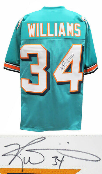 Ricky Williams Miami Dolphins Signed Teal Custom Jersey - SCHWARTZ