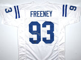 Dwight Freeney Autographed White Pro Style Jersey w/ HOF - Prova *Silver