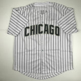 Autographed/Signed HAROLD BAINES Chicago Pinstripe Baseball Jersey Beckett COA