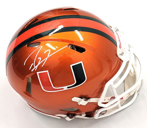 Ray Lewis Autographed Miami Hurricanes Authentic Flash Helmet Beckett Witnessed