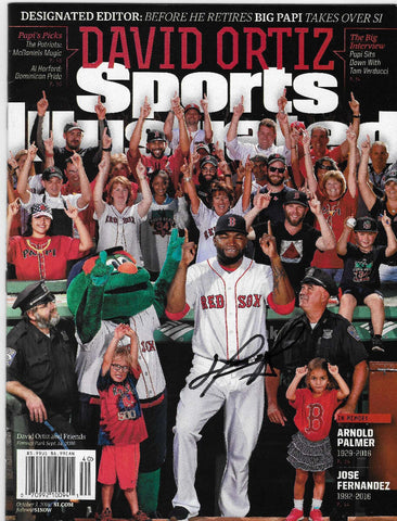 David Ortiz Signed Boston Red Sox Sports Illustrated 10/3/16 Beckett Black