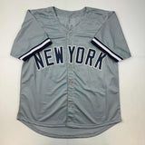 Autographed/Signed Johnny Damon New York Grey Baseball Jersey Beckett BAS COA