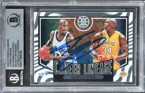 Lakers Shaquille O'Neal Signed 2020 Panini Illusions CL #23 Card BAS Slab