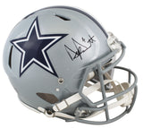 Cowboys Dak Prescott Signed Full Size Speed Proline Helmet w/ Case BAS Witness