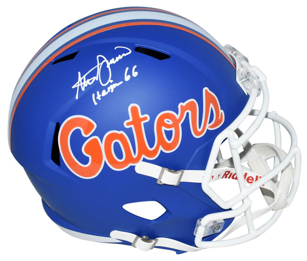 STEVE SPURRIER SIGNED FLORIDA GATORS BLUE FULL SIZE SPEED HELMET W/ 66 HEISMAN