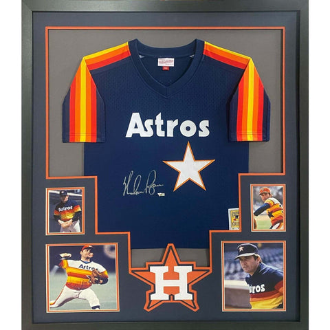 Nolan Ryan Autographed Signed Framed Houston Astros Jersey FANATICS