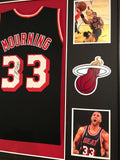 FRAMED ALONZO MOURNING SIGNED AUTOGRAPHED MIAMI HEAT JERSEY JSA COA