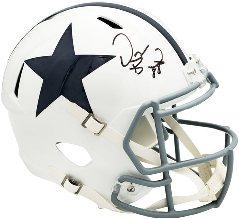 DEZ BRYANT AUTOGRAPHED COWBOYS WHITE THROWBACK FULL SIZE HELMET BECKETT 230226