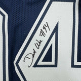 Autographed/Signed Demarcus Ware Dallas Blue Football Jersey Beckett BAS COA