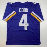 Autographed/Signed Dalvin Cook Minnesota Purple Football Jersey Beckett BAS COA