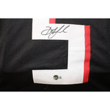 Drake London Autographed/Signed Pro Style Black Jersey Beckett 44559