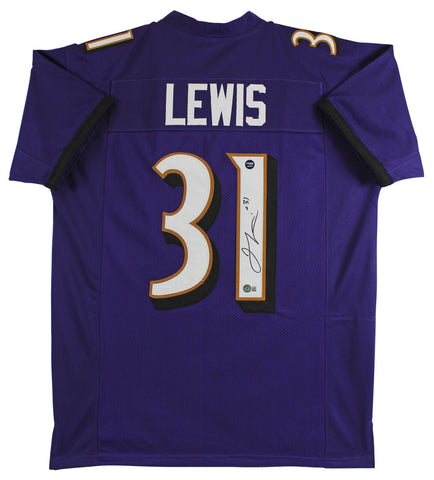 Jamal Lewis Authentic Signed Purple Pro Style Jersey Autographed BAS Witnessed