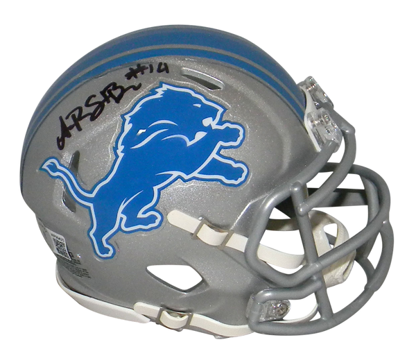 AMON-RA ST BROWN AUTOGRAPHED SIGNED DETROIT LIONS SPEED MINI HELMET BECKETT