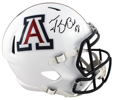 Arizona Tedy Bruschi Signed White Full Size Speed Rep Helmet BAS Witnessed