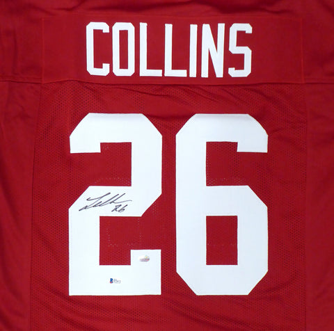 ALABAMA CRIMSON TIDE LANDON COLLINS AUTOGRAPHED RED JERSEY BECKETT BAS 160991