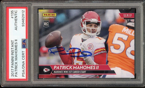 2017 Panini Instant 1/107 1st Start Patrick Mahomes RC PSA/DNA Auto Authentic