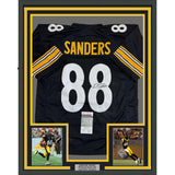 Framed Autographed/Signed Emmanuel Sanders 35x39 Pittsburgh Black Jersey JSA COA