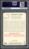 2009 Bowman '48 /2009 #106 Stephen Curry RC On Card PSA/DNA Auto GEM MINT 10